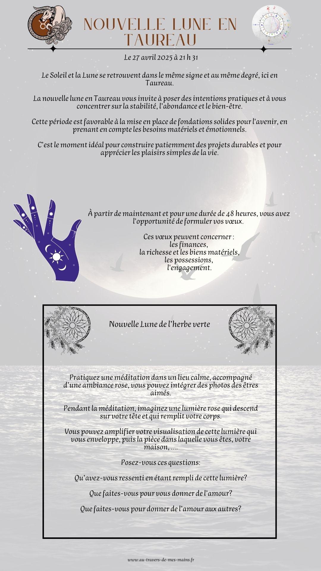 Nouvelle lune en taureau