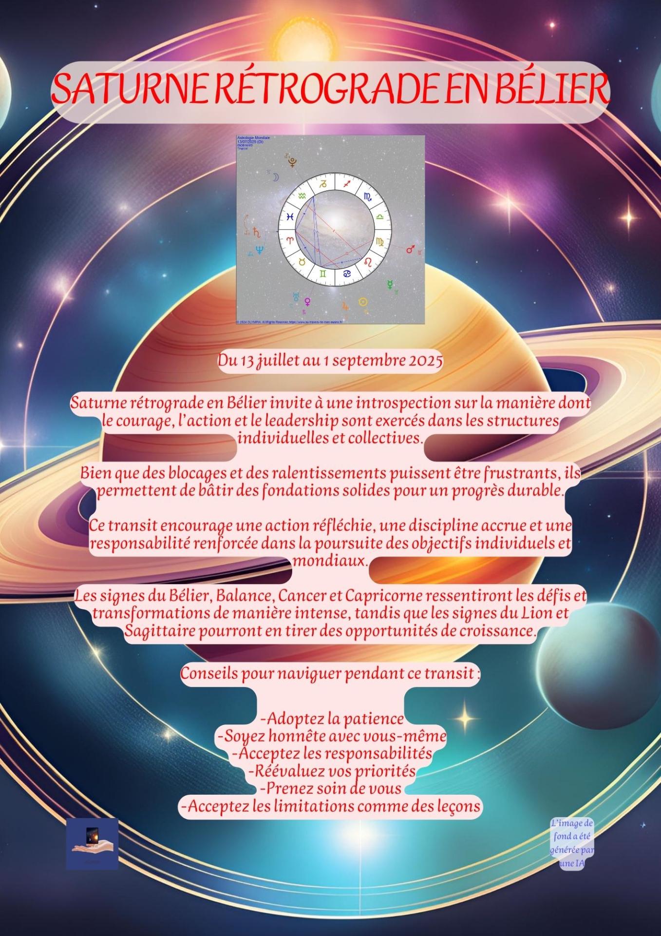 Saturne retro en belier
